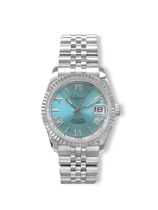 "Date Roma" Light Blue Watch