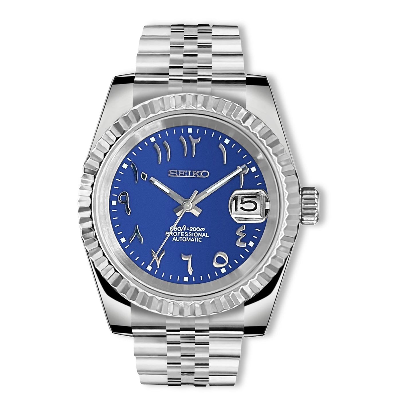 "Date Arabic" Blue Watch